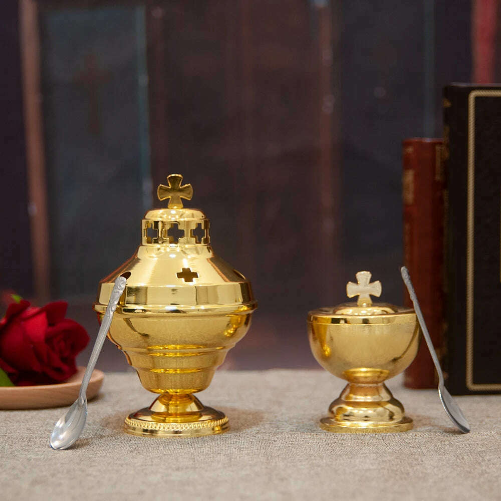 Authentic Orthodox Church Mass Supplies with Greek Style Incense Burners, Combining Classic and Eastern Elements - KIMLUD