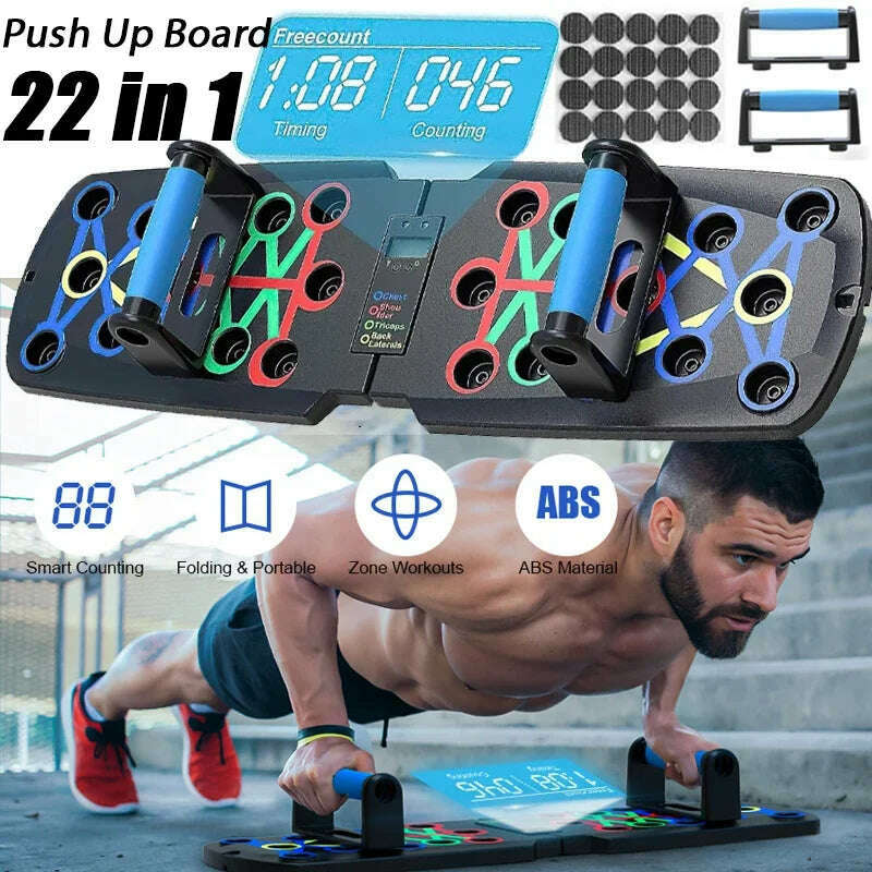 KIMLUD, Automatic Count Push Up Board Strength Train Equipment Foldable for Chest Abdomen Arms and Back Train Home Gym Equipment Fitness, KIMLUD Womens Clothes