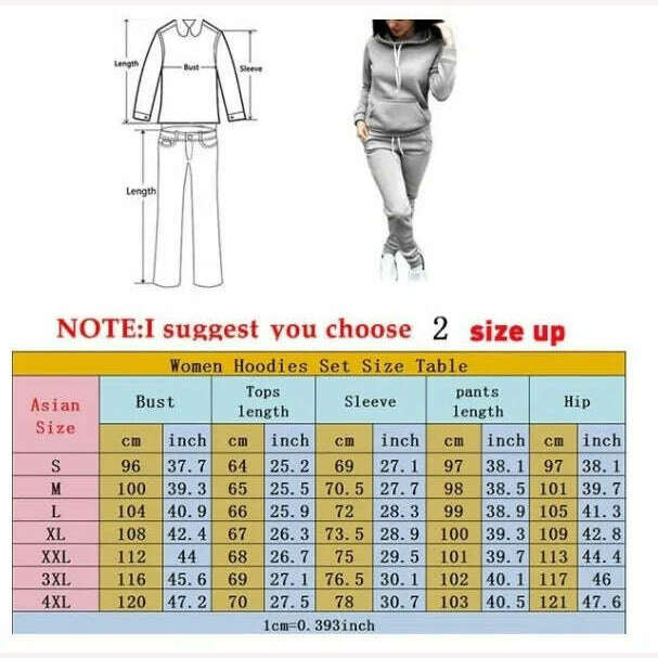 KIMLUD, Autumn Women's Fleece Tracksuit 2 Pieces Set Pullover Hoodies+Pants Sport Suit Female Winter Warm Sweatshirt Suit for Woman, KIMLUD Womens Clothes