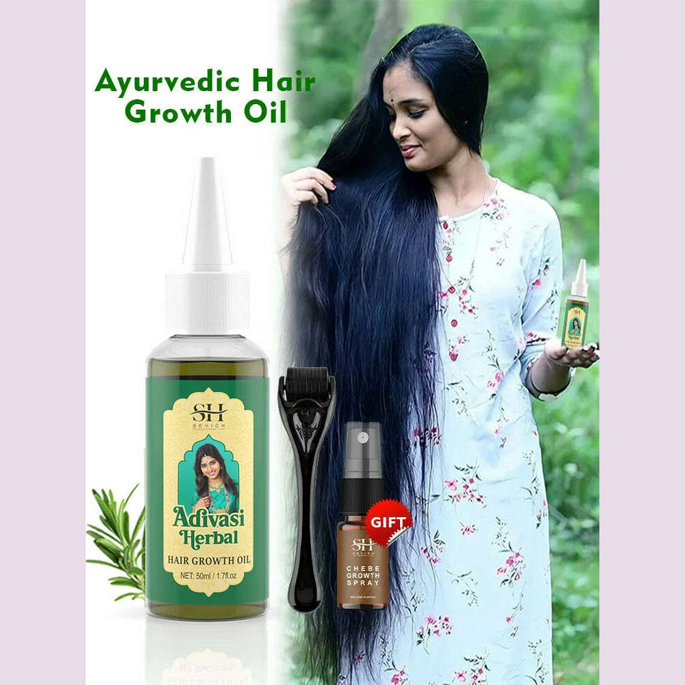 Ayurvedic Hair Growth Oil India Adivasi Organic Hair Growth Serum Anti Hair Loss Fast Regrowth Thicken Oils Hair Growth Products - KIMLUD