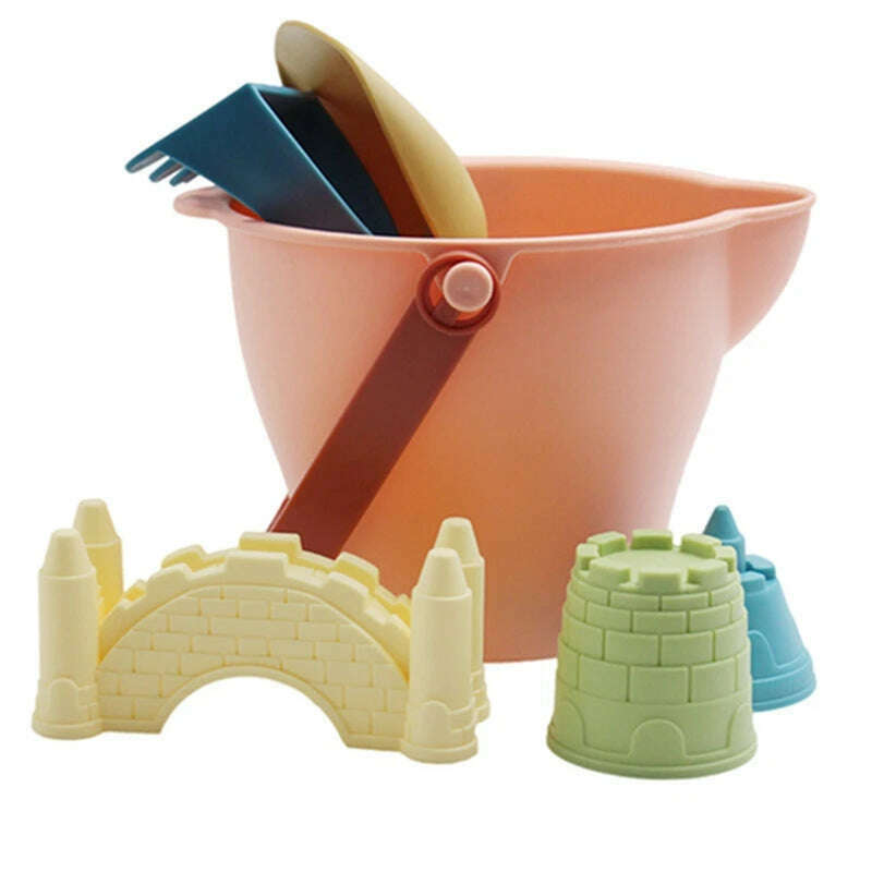 KIMLUD, Baby Sand play Toys Beach Castle Mold Bucket Kids Outdoors Sandbox Set Sand Accessories Building Outdoor Kids Sand Toy Summer, Set 1, KIMLUD Womens Clothes