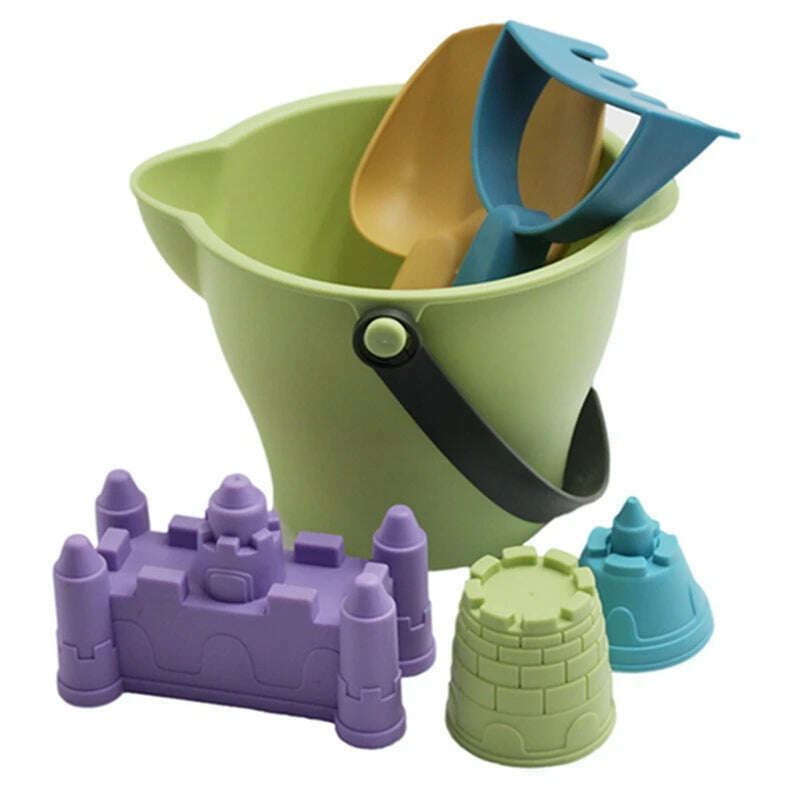 KIMLUD, Baby Sand play Toys Beach Castle Mold Bucket Kids Outdoors Sandbox Set Sand Accessories Building Outdoor Kids Sand Toy Summer, KIMLUD Womens Clothes