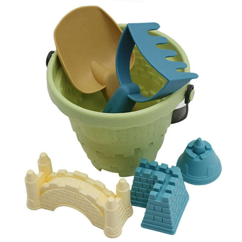 KIMLUD, Baby Sand play Toys Beach Castle Mold Bucket Kids Outdoors Sandbox Set Sand Accessories Building Outdoor Kids Sand Toy Summer, Set 4, KIMLUD Womens Clothes