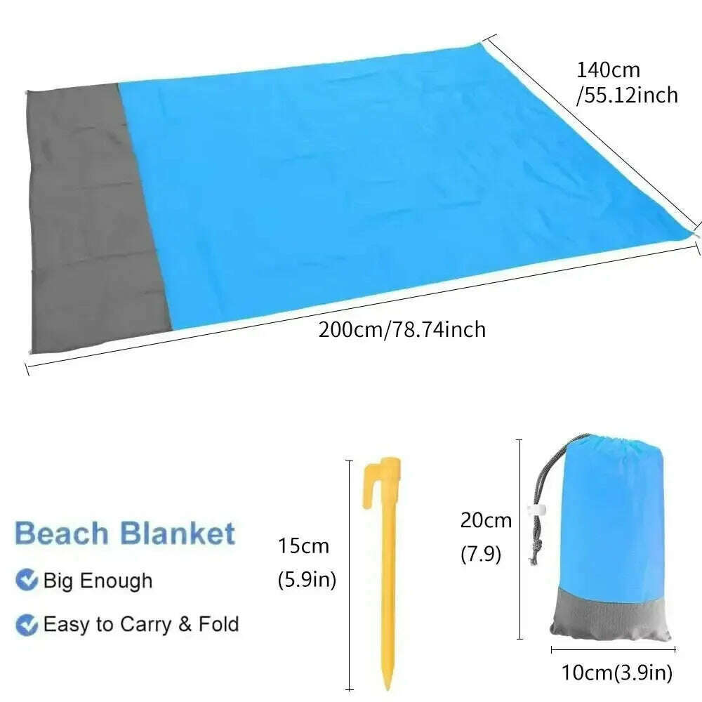 KIMLUD, Beach Blanket Sandproof 200 X 140cm Waterproof Beach Mat Lightweight Picnic Blanket for Travel Hiking Sports, KIMLUD Womens Clothes