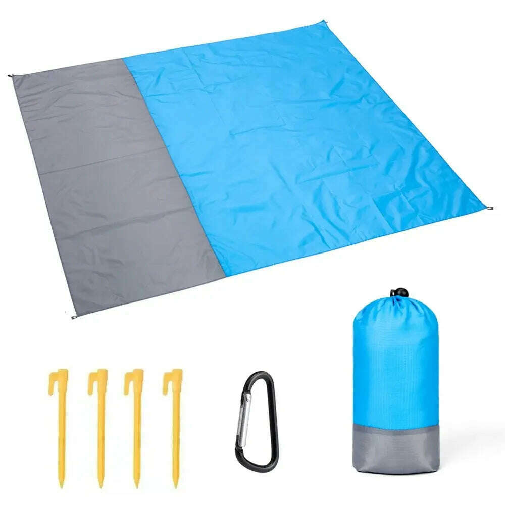 KIMLUD, Beach Blanket Sandproof 200 X 210cm Waterproof Beach Mat Lightweight Picnic Blanket for Travel Hiking Sports, 200 x 210cm / Blue, KIMLUD APPAREL - Womens Clothes