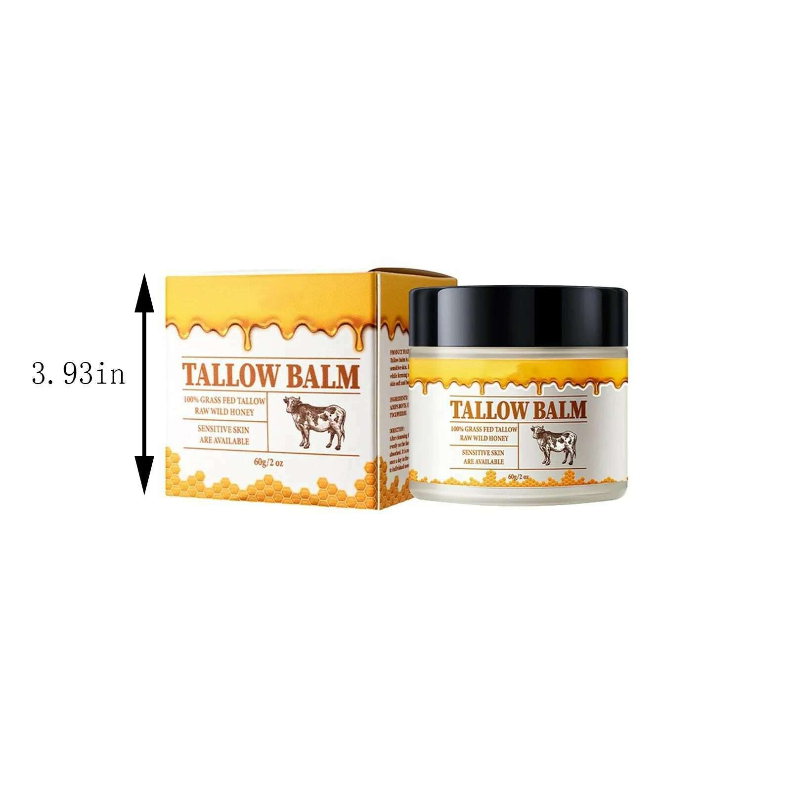 Beef Tallow Paste For Skin Care 60g Beef Neck Balm Grass Fed Tallow Wild Honey Face And Body Whipped Moisturizer For All Skin - KIMLUD