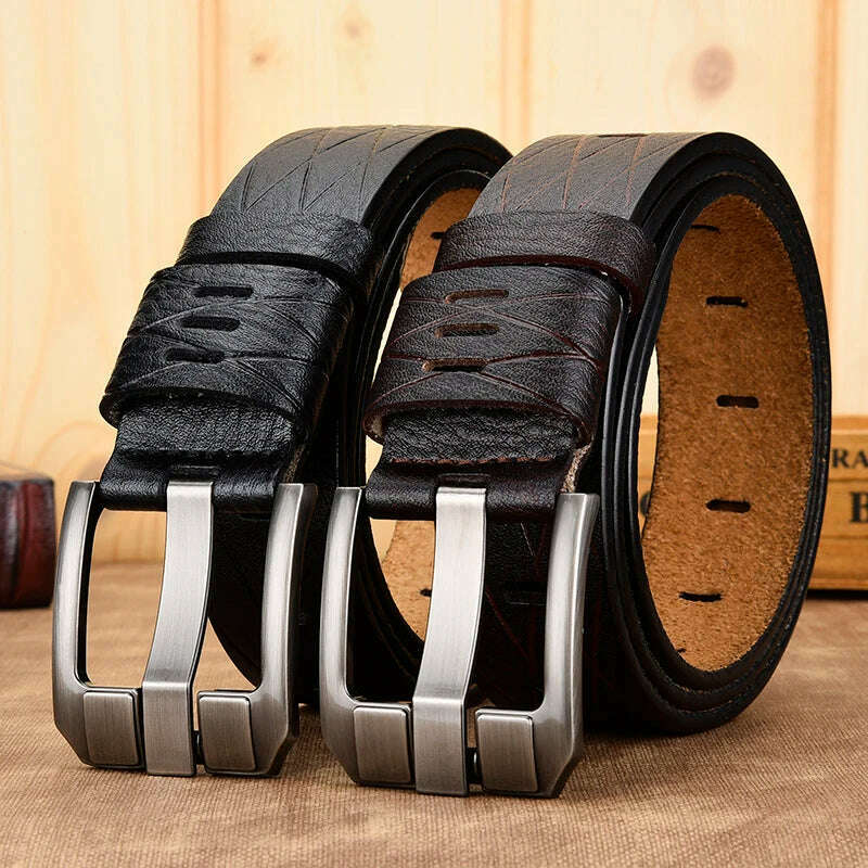 KIMLUD, belt male leather belt men genuine leather strap luxury pin buckle casual men belt ancy vintage jeans high quality, KIMLUD Womens Clothes