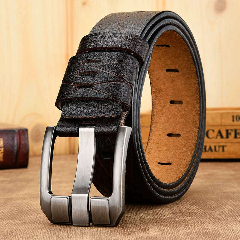 KIMLUD, belt male leather belt men genuine leather strap luxury pin buckle casual men belt ancy vintage jeans high quality, KIMLUD Womens Clothes