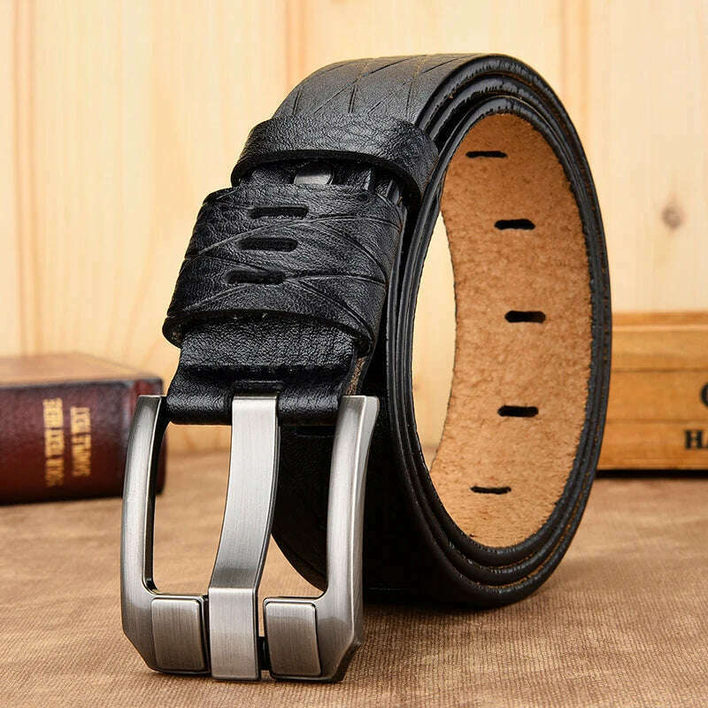 KIMLUD, belt male leather belt men genuine leather strap luxury pin buckle casual men belt ancy vintage jeans high quality, KIMLUD Womens Clothes