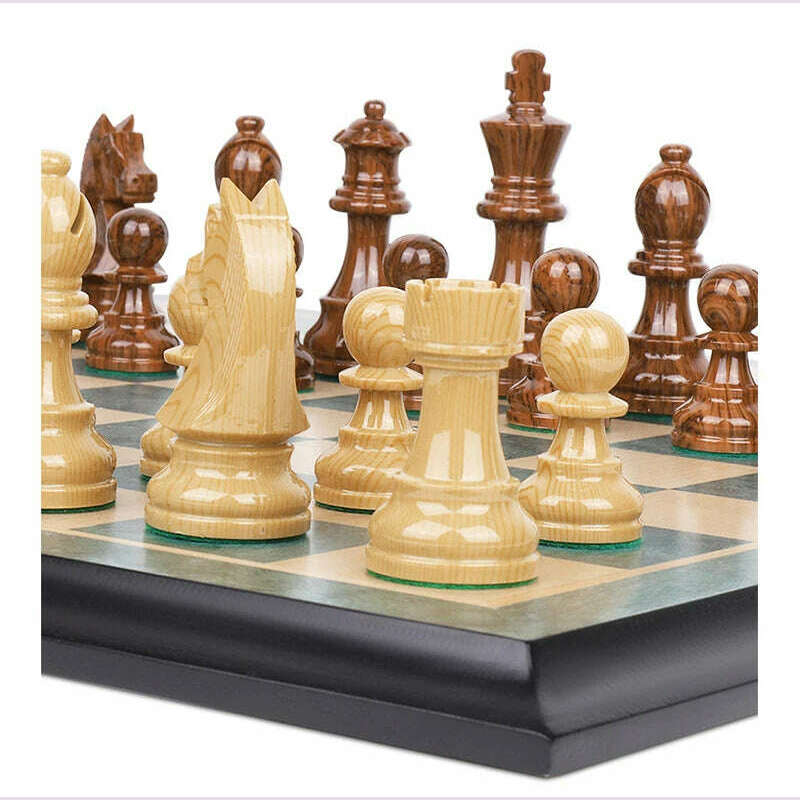 KIMLUD, Big chess Set Germanic knight chess polymer resin chess piece king height 96mm solid wood chessboard antislip map 48*48cm I193, KIMLUD Womens Clothes