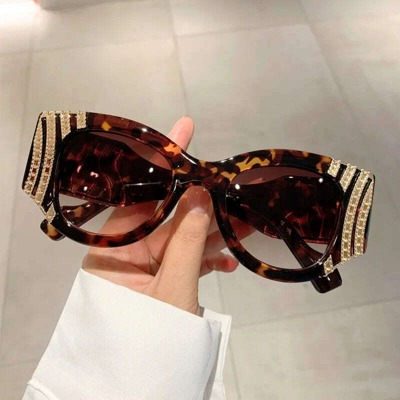 KIMLUD, Big Frame Cat Eye Sunglasses Women Fashion Vintage Trendy Sun Glasses Punk Oversized Luxury Brand Designer Sexy Ladies Shades, KIMLUD Womens Clothes