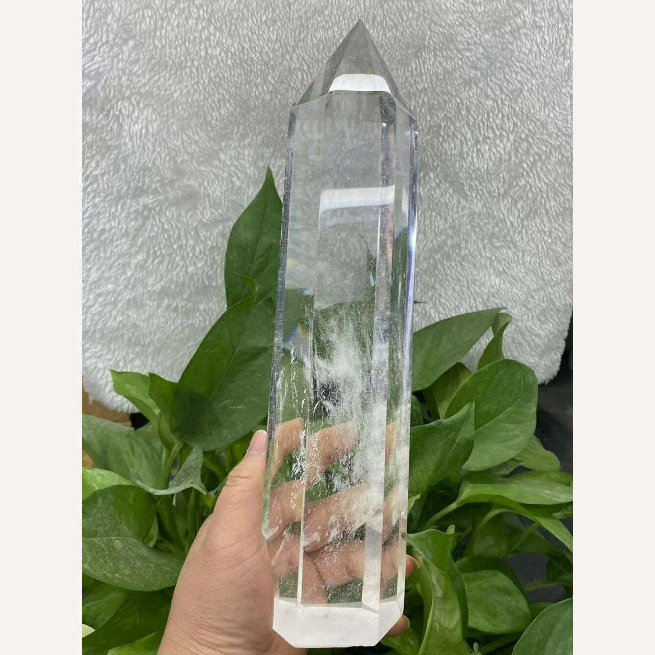 Big size Clear Melting Stone Quartz Obelisk Crystal Wand Point Healing Fengshui for home decoration quartz point healing crystal - KIMLUD