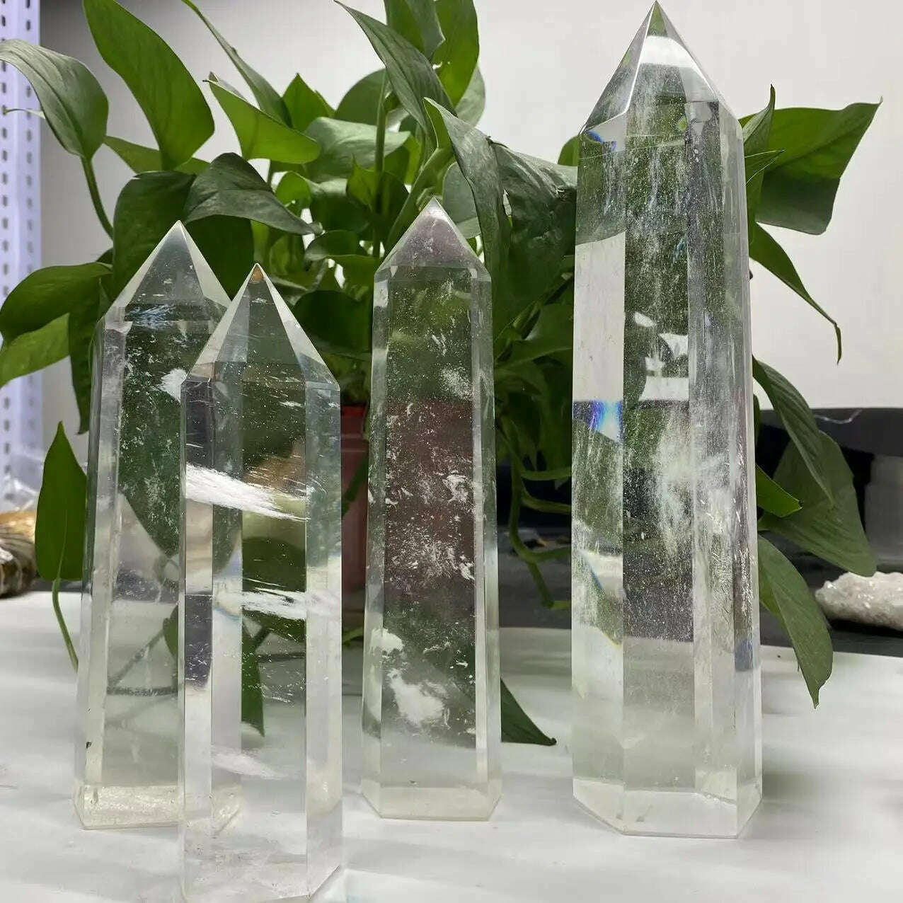 Big size Clear Melting Stone Quartz Obelisk Crystal Wand Point Healing Fengshui for home decoration quartz point healing crystal - KIMLUD