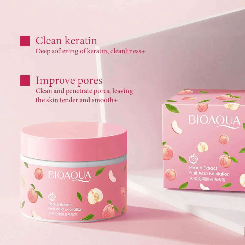 KIMLUD, BIOAQUA Honey Peach Exfoliating Cream Facial Scrub Exfoliant Body Scrub Moisturizing Nourishing Exfoliator Skin Care Exfoliants, KIMLUD Womens Clothes