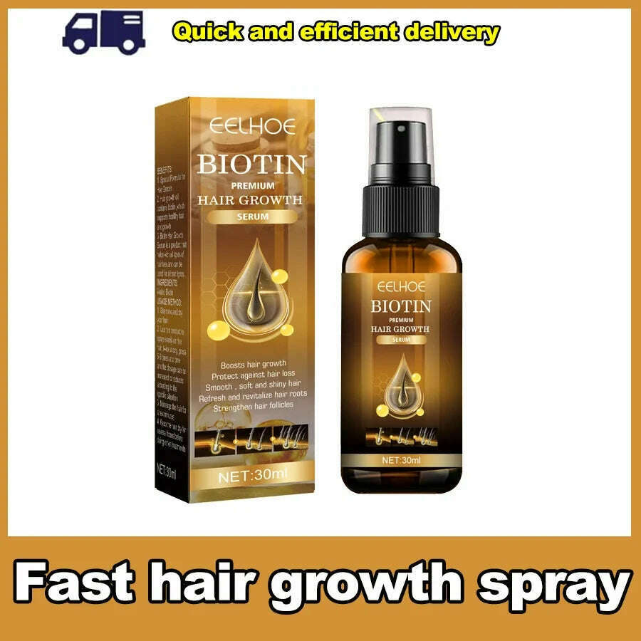 KIMLUD, Biotin Fast Hair Growth Products Anti Hair Loss Serum Spray Prevent Baldness Treatment Scalp Beard Beauty Hair Care Men Women, 1pcs-30ml, KIMLUD Womens Clothes