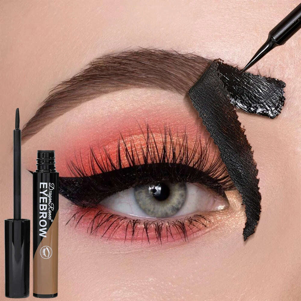 Black Brown Peel-off Eyebrow Gel Tint Makeup Waterproof Lasting Eye Brow Enhancers Liquid Gel Tear Wear Easy Natural Brow Tattoo - KIMLUD