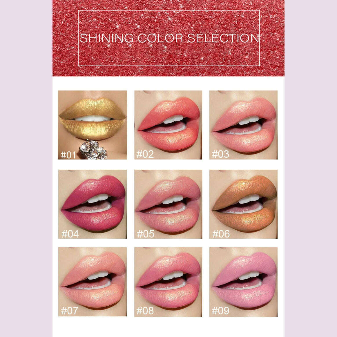 KIMLUD, Black tube gold shiny lipstick, pearl moisturizing lipstick 9 colors available, KIMLUD Womens Clothes