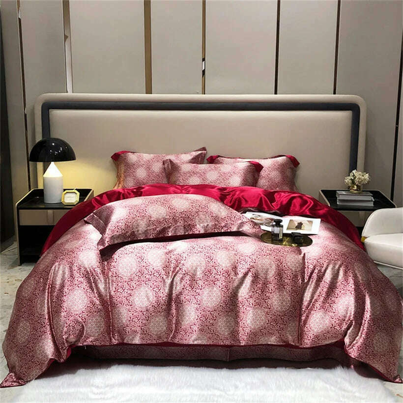 KIMLUD, Blend Mulberry Silk 4 Pieces Bedding Set, 1PC Duvet Cover, 1PC Bed Sheet, 2PCS Pillowcases, Luxury Home Textiles Bedclothes, 2 / 4pcs King 220x240 / Flat Bed Sheet, KIMLUD APPAREL - Womens Clothes