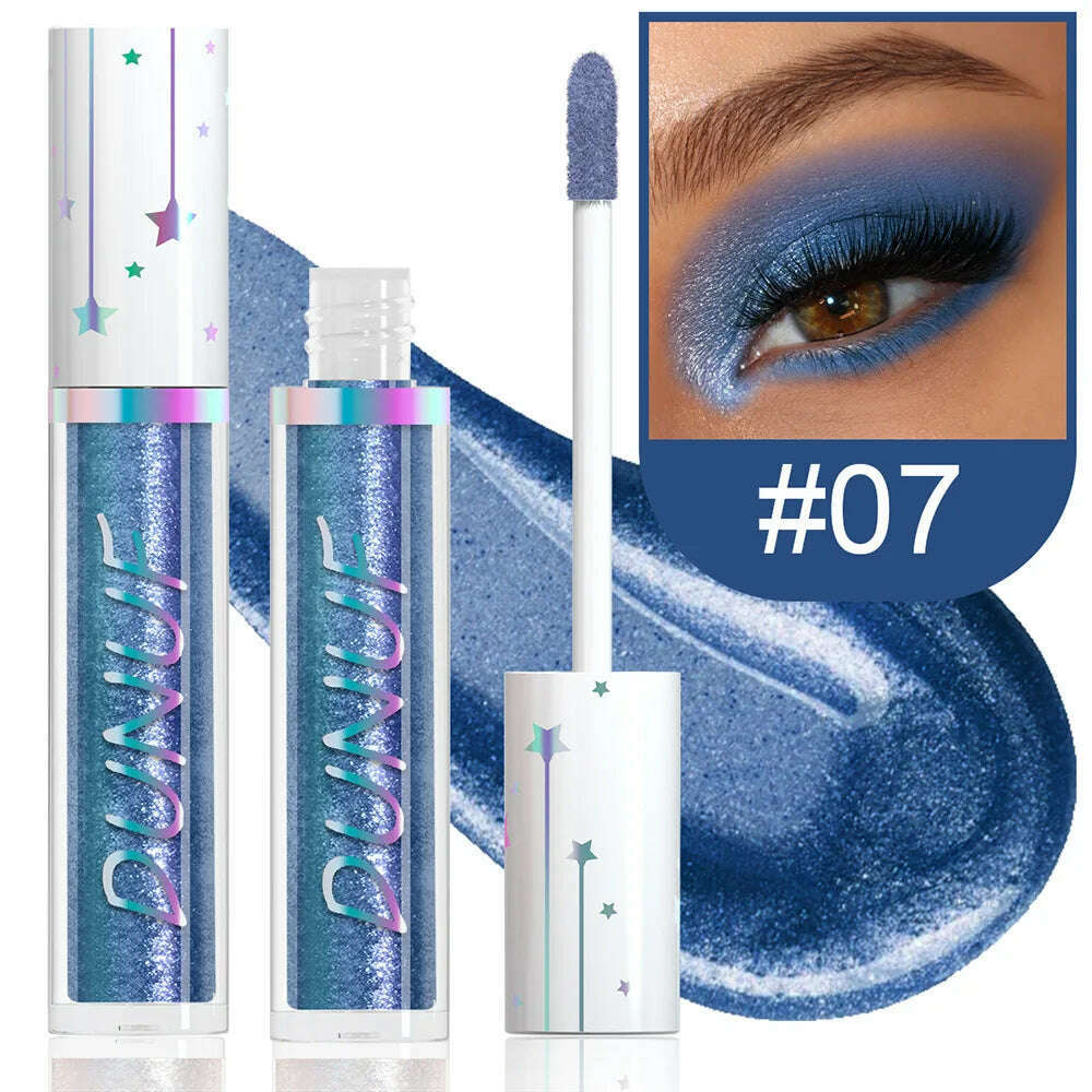 KIMLUD, Blue Glitter Pearlescent Eyeshadow Stick Waterproof Shiny Highlighter Cosmetic Matte Metallic Liquid Eye Shadow Makeup 24 Colors, 07, KIMLUD APPAREL - Womens Clothes