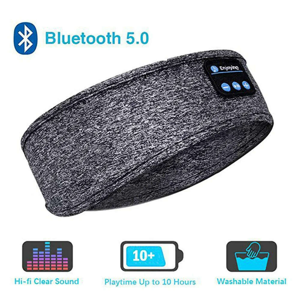 Bluetooth-compatible Earphones Sports Sleeping Headband Elastic Wireless Headphones Music Eye Mask Wireless Eye Headset Headband - KIMLUD