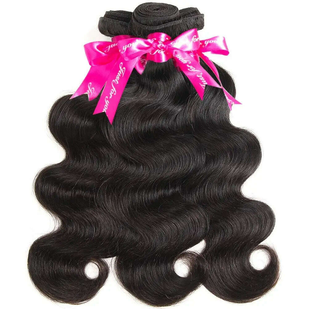 KIMLUD, Body Wave Bundles Human Hair Brazilian Virgin Hair Loose Body Wave Extensions Unprocessed Human Hair Wavy Bundles Natural Black, KIMLUD Womens Clothes