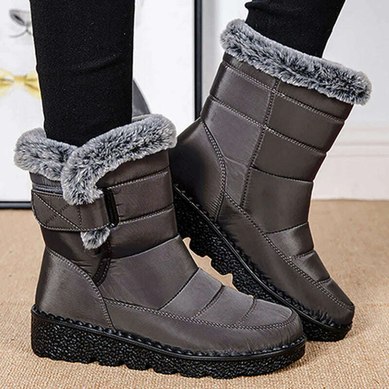 Boots Woman Snow Fashion Woman Shoes Platform Shoes Women New Mid Women's High Boots 2025 Trend Botas Mujer Winter Boots Women - KIMLUD