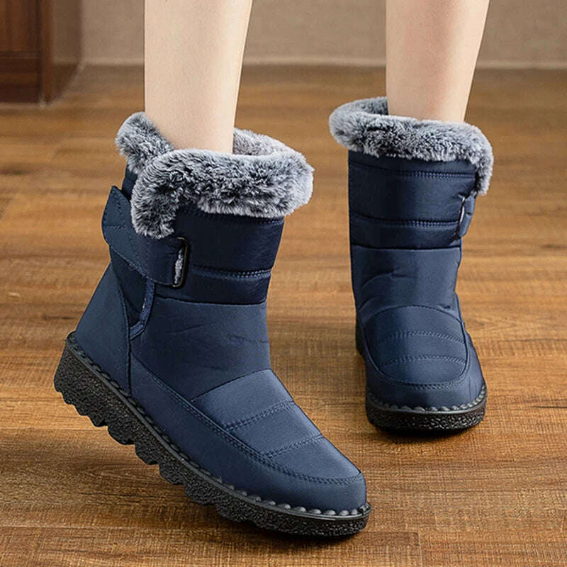 KIMLUD, Boots Woman Snow Fashion Woman Shoes Platform Shoes Women New Mid Women's High Boots 2025 Trend Botas Mujer Winter Boots Women, Blue / 42, KIMLUD APPAREL - Womens Clothes