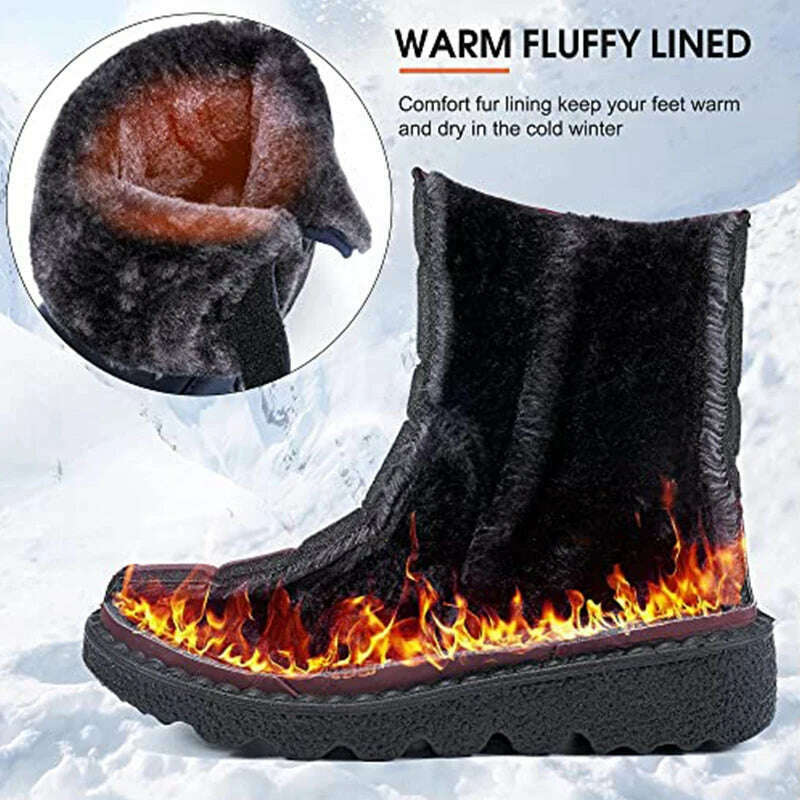 Boots Woman Snow Fashion Woman Shoes Platform Shoes Women New Mid Women's High Boots 2025 Trend Botas Mujer Winter Boots Women - KIMLUD