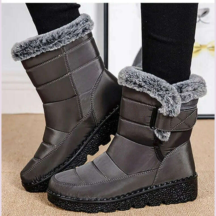 KIMLUD, Boots Woman Snow Fashion Woman Shoes Platform Shoes Women New Mid Women's High Boots 2025 Trend Botas Mujer Winter Boots Women, KIMLUD Womens Clothes