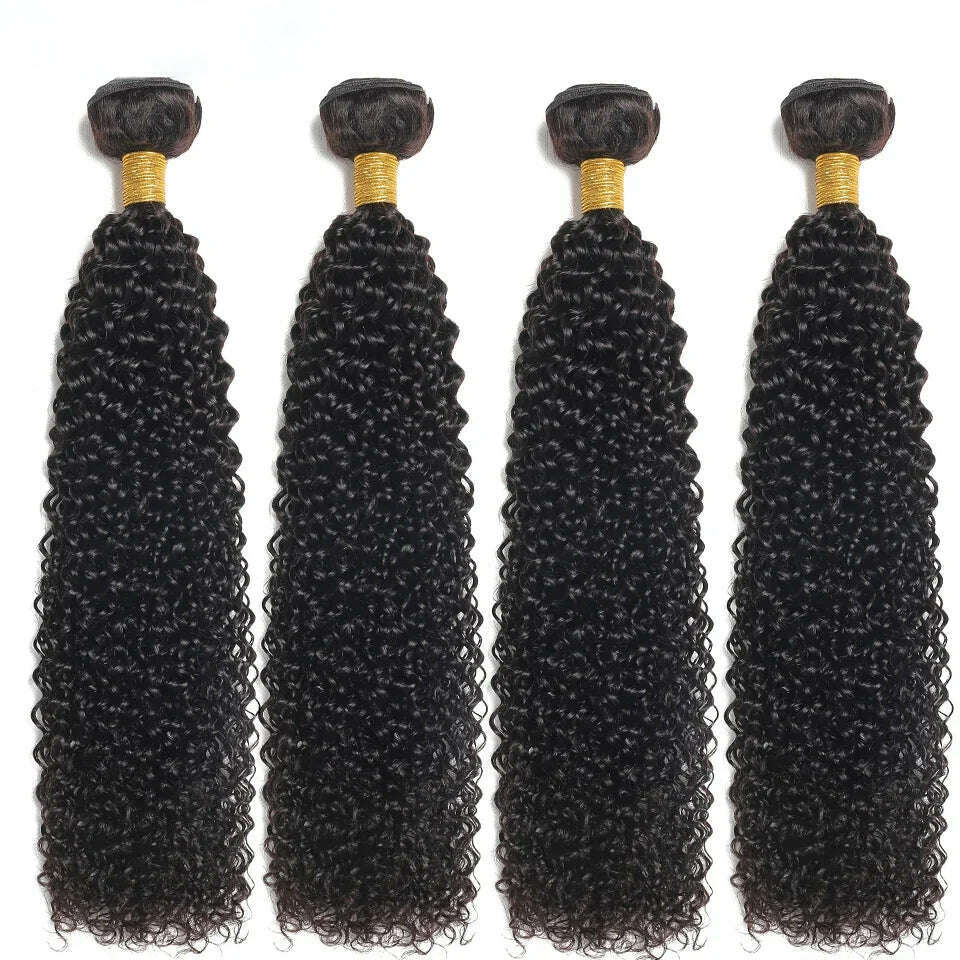 KIMLUD, Brazilian Kinky Curly Hair Bundles 100% Human Hair Weave 1/3 /4Bundles Natural Black Curly Virgin Hair Extension For Women, KIMLUD Womens Clothes