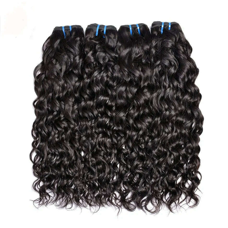 Brazilian Water Wave Bundles 100% Real Human Hair Bundles 1/3 Pcs/Lot Remy Hair Water Wave Hair For Black Women Natural Color 1b - KIMLUD