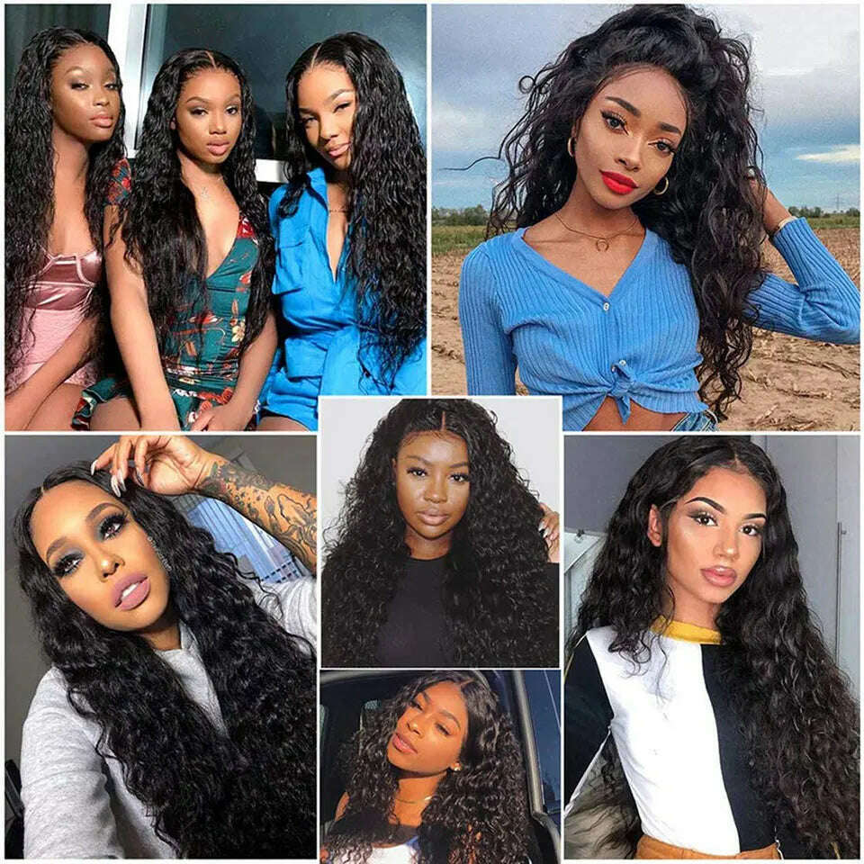 Brazilian Water Wave Bundles 100% Real Human Hair Bundles 1/3 Pcs/Lot Remy Hair Water Wave Hair For Black Women Natural Color 1b - KIMLUD