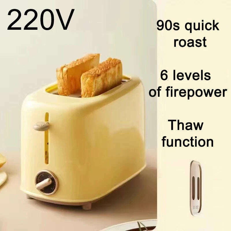 KIMLUD, Bread Toaster  for sandwiches Waffle maker electric kitchen Double Oven 220V mini Toaster hot air convection for headed bread, TS03-Lemon yellow / CHINA, KIMLUD APPAREL - Womens Clothes