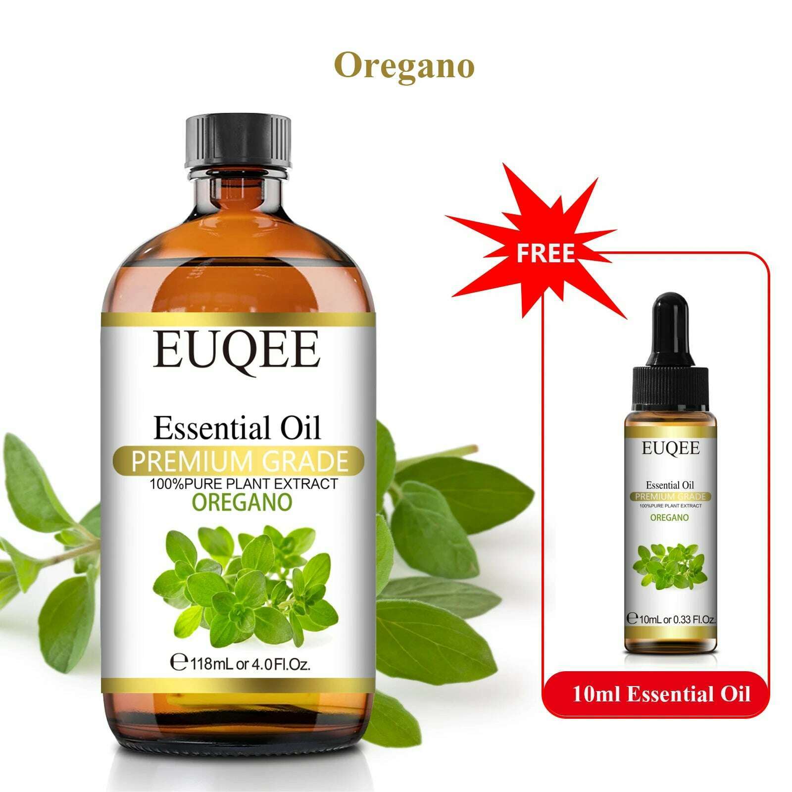 KIMLUD, Buy 118ml Essential Oil Get 10ml Free 100% Pure and Natural Essential Oil with Dropper for Aromatherapy Diffuser Massage DIY, Oregano / 118ml and 10ml / CHINA, KIMLUD APPAREL - Womens Clothes