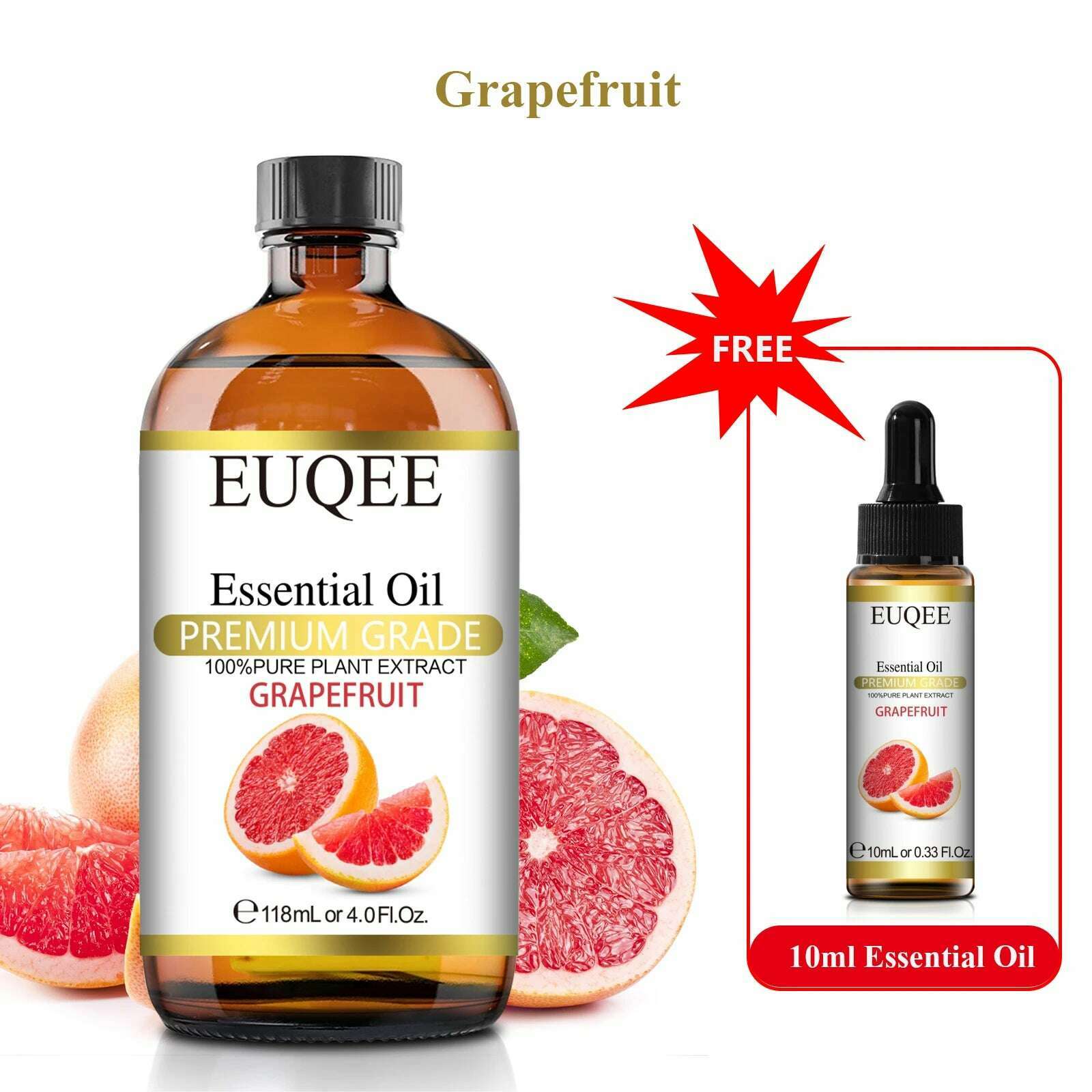 KIMLUD, Buy 118ml Essential Oil Get 10ml Free 100% Pure and Natural Essential Oil with Dropper for Aromatherapy Diffuser Massage DIY, Grapefruit / 118ml and 10ml / CHINA, KIMLUD APPAREL - Womens Clothes