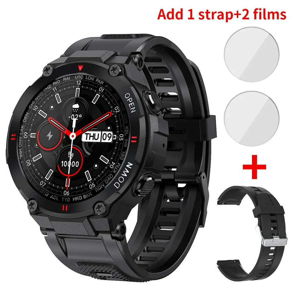 CanMixs K22 watch Bluetooth Call Smart Watch Men Outdoor Sports Fitness Tracker Heart Rate Music Play Smartwatch For Android IOS - KIMLUD