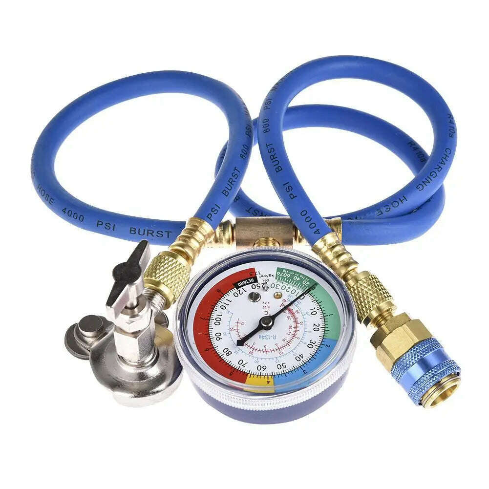 KIMLUD, Car Air Conditioning Repair Tool R134a Air Conditioner Fluoride Tube Quick Release Refrigerant Connector Cold Pressure Gauge, A / France, KIMLUD Womens Clothes