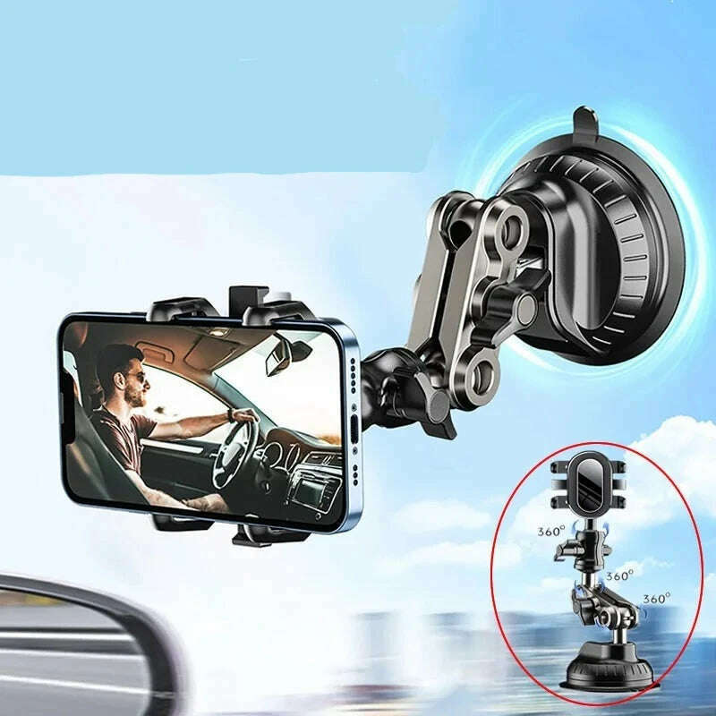 Car Shooting Mobile Phone Bracket Selfie Fixed Universal Outdoor Travel Self-driving Sucker Bracket for Car Window Windshield - KIMLUD