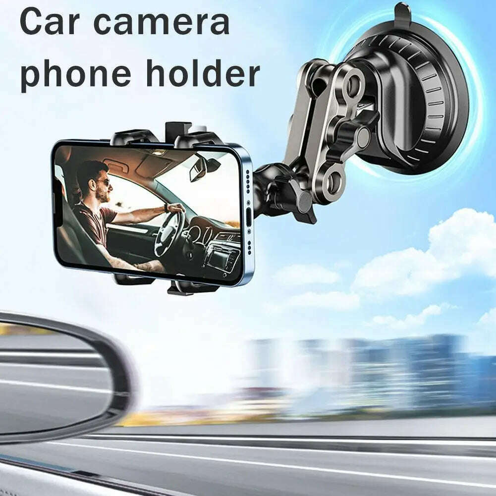 Car Shooting Mobile Phone Bracket Selfie Fixed Universal Outdoor Travel Self-driving Sucker Bracket For Car Window Windshield - KIMLUD