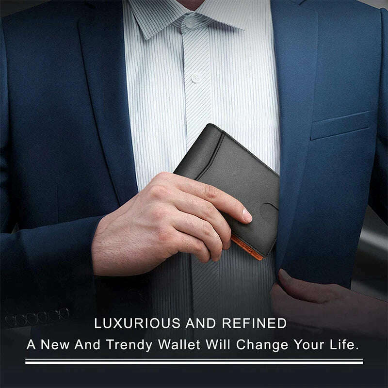 KIMLUD, Carbon Fiber Leather Credit Card Holder Men Wallets Rfid Black Minimalist Wallet Gifts for Men Purses Carteira Masculina Caibu, KIMLUD Womens Clothes