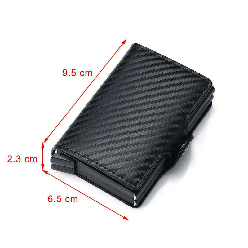 KIMLUD, Carbon Fiber RFID Blocking Protection Men Credit Card Holder Wallet Leather Metal Aluminum Luxury Business Bank Cardholder Case, KIMLUD Womens Clothes