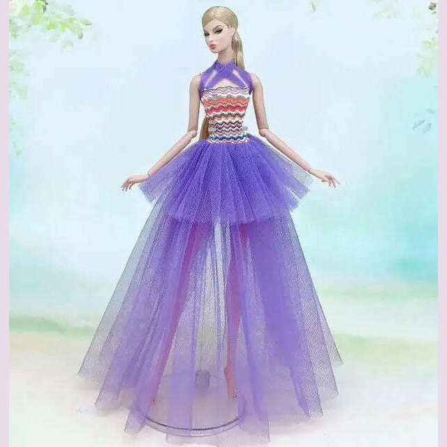 case for barbie doll clothes Princess dress trailing wedding bride marriage dress for barbie accessories toys house ornaments - KIMLUD