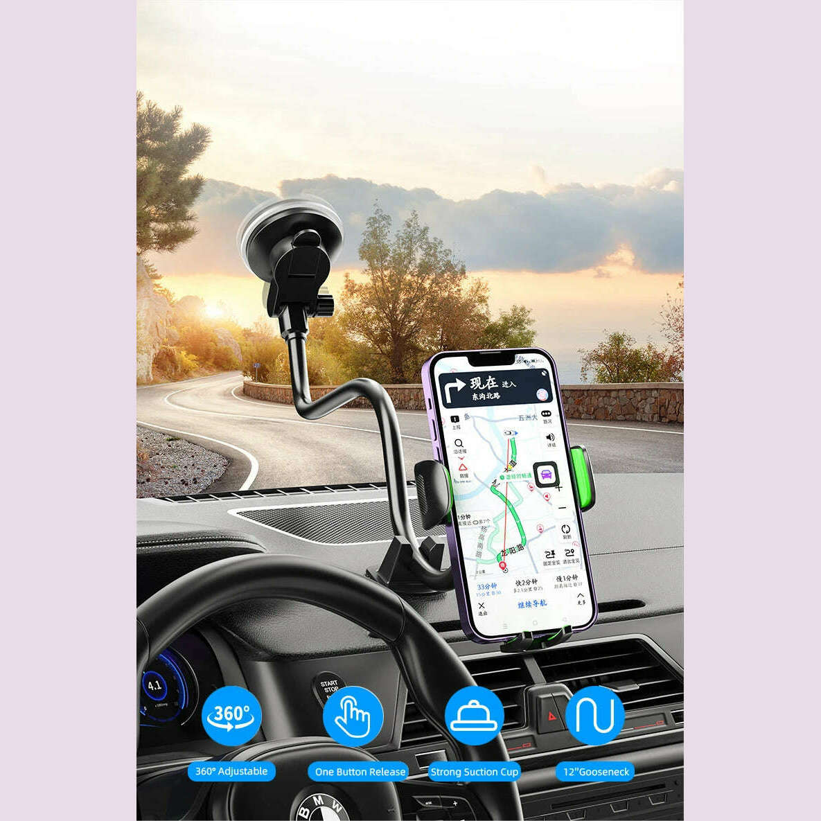 KIMLUD, Cell Phone Holder Car, Windshield/Dashboard/Window Car Phone Holder Mount, Suction Cup Phone Mount for Car Truck Compatible, KIMLUD Womens Clothes