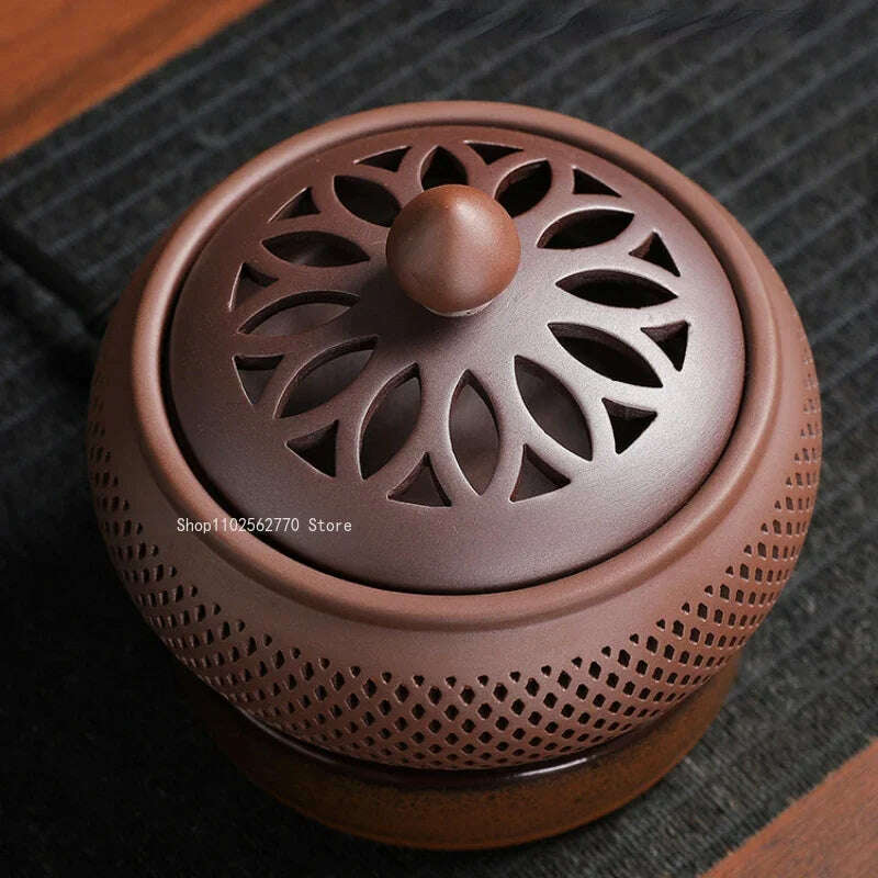 KIMLUD, Ceramic Electric Incense Burner Home Indoor Timing Temperature Control Incense Burner Point/seal Incense Powder Heating Tools, KIMLUD Womens Clothes