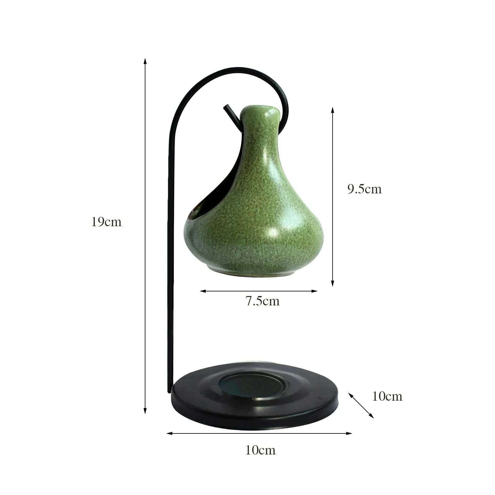 KIMLUD, Ceramic Essential Oil Burner Melt Gift Furnace Warmer Tealight Candles Holder Diffuser for Living Room Housewarming Home Decor, Green B, KIMLUD APPAREL - Womens Clothes