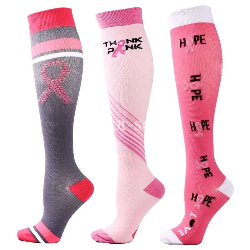 KIMLUD, CFS Compression Socks Women Men Knee Stocking 20-30mmHg Edema Diabetes Varicose Veins Nurse Compression Socks Running Sport Sock, MIX003-358 / S-M   EU 35-41, KIMLUD APPAREL - Womens Clothes