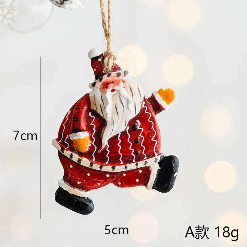 KIMLUD, Christmas Decoration Crafts Small Resin Pendant Cute Horse Reindeer Pattern Design Xmas Tree Pendant Christmas Tree Decorations, KIMLUD Womens Clothes