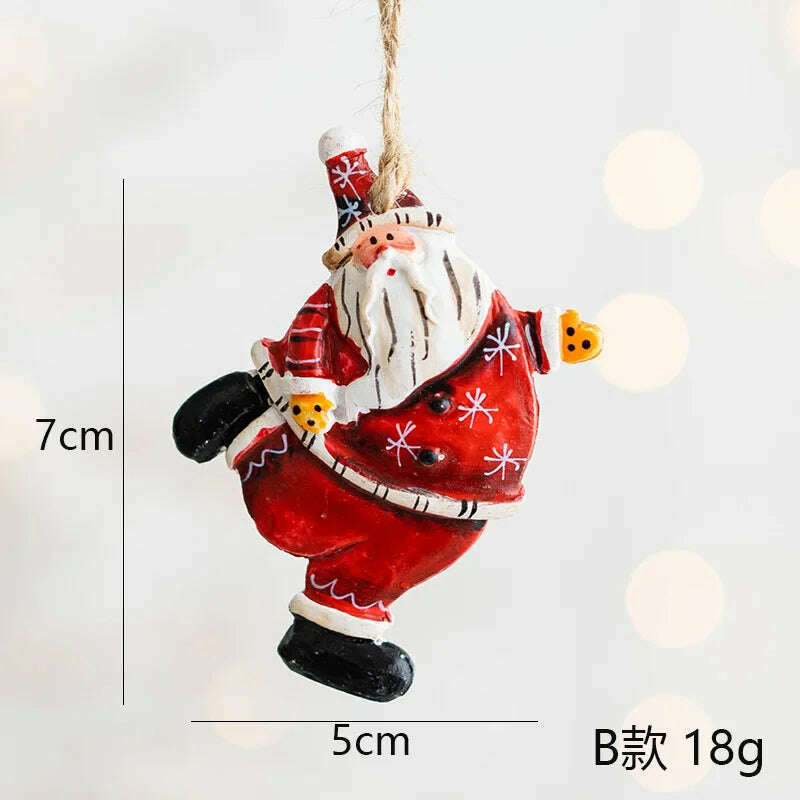 KIMLUD, Christmas Decoration Crafts Small Resin Pendant Cute Horse Reindeer Pattern Design Xmas Tree Pendant Christmas Tree Decorations, KIMLUD Womens Clothes