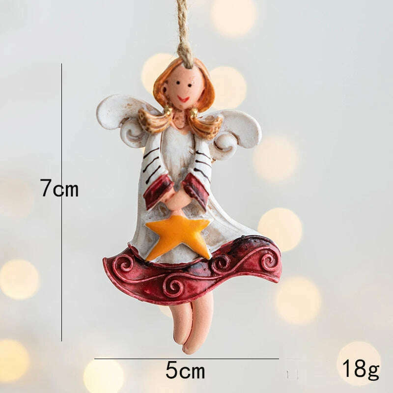 KIMLUD, Christmas Santa Snowman Gingerbread Man Resin Pendant Christmas Tree Decoration Ornaments DIY Kids Toys Noel Navidad Kerst 2023, D-1, KIMLUD APPAREL - Womens Clothes