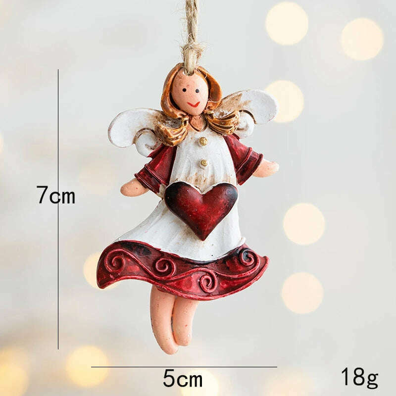 KIMLUD, Christmas Santa Snowman Gingerbread Man Resin Pendant Christmas Tree Decoration Ornaments DIY Kids Toys Noel Navidad Kerst 2023, D-2, KIMLUD APPAREL - Womens Clothes